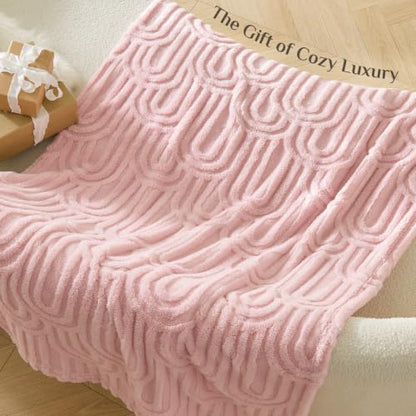BEDELITE Cute Pink Boho Fleece Throw Blanket for Couch, 50x60 Inches - color: Pink Boho, size: Throw(50"x60")