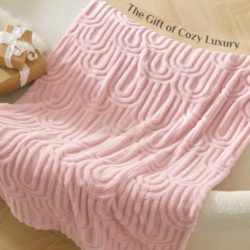 BEDELITE Cute Pink Boho Fleece Twin Blanket for Bed, 60x80 Inches - color: Pink Boho, size: Twin(60"x80")