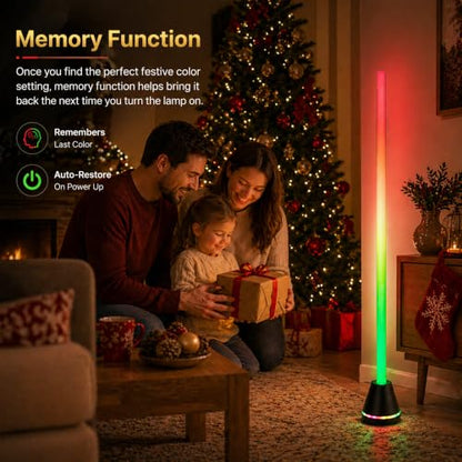 ICRGB Corner Floor Lamp with Speaker, Ambient Mood Lighting for Room Decor