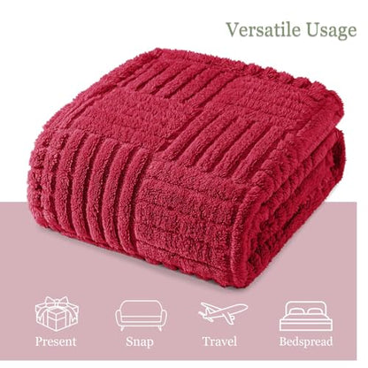 Whale Flotilla Lightweight Fleece Queen Size Blanket for Bed, Red - color: Red, size: Queen(90x90 Inch)