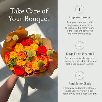 UrbanStems Firecracker Bouquet No Vase. Orange Fresh Flowers for Delivery