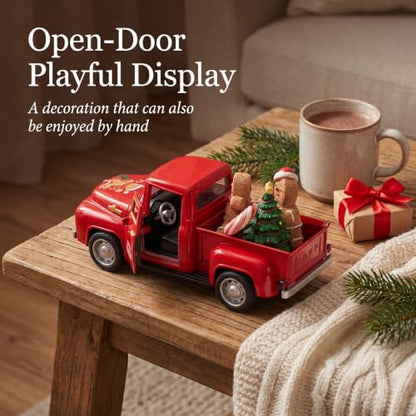 Christmas Red Gingerbread Pickup Truck Table Decor - color: Red