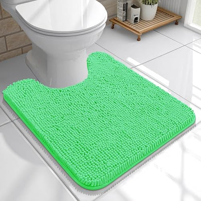 OLANLY Toilet Rugs U-Shaped 20x20, Soft Absorbent Chenille Contour Rugs - color: Mint Green, size: 20" X 20" Contour Rug