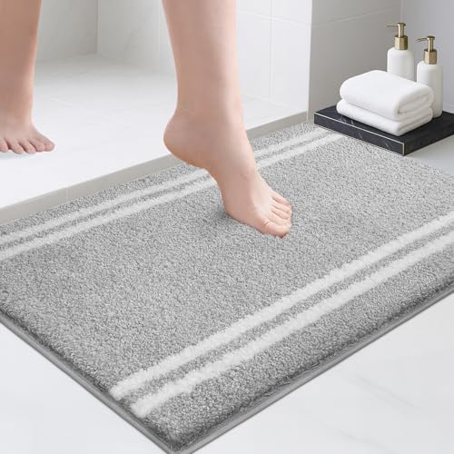 PURRUGS Bathroom Rug, Bath Mat, 20" x 30", Light Grey - color: Light Grey, size: 20" X 30"