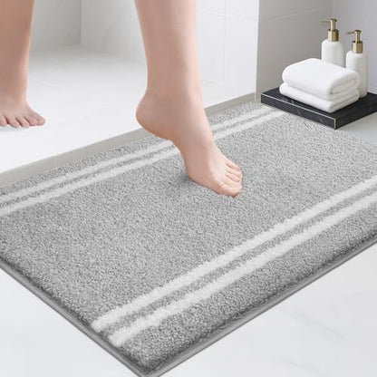 PURRUGS Bathroom Rug, Bath Mat, 20" x 30", Light Grey - color: Light Grey, size: 20" X 30"