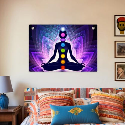 7 Chakra Meditation Tapestry Banner Flag 28.5 x 20 Inch Spiritual Seekers - color: Multi 0671