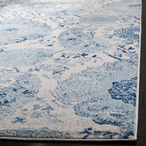 SAFAVIEH Madison Collection Runner Rug - 2'3" x 14', Cream & Turquoise, Boho Chic Glam Paisley Design, Non-Shedding & Easy Care, Ideal for High Traffic Areas in Living Room, Bedroom (MAD600E) - color: Cream/Turquoise, size: 2'3" x 14' (Runner)