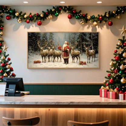 Celestdeco Large Christmas Santa Claus Framed Canvas Wall Art Set-40"x20"x1 - color: Santa Claus Wall Art, size: 40"L x 20"W