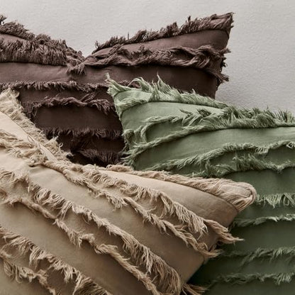 MIULEE Boho Linen Striped Throw Pillow Covers 18x18, Khaki Brown - color: Khaki, size: 18" x 18" (Pack of 2)