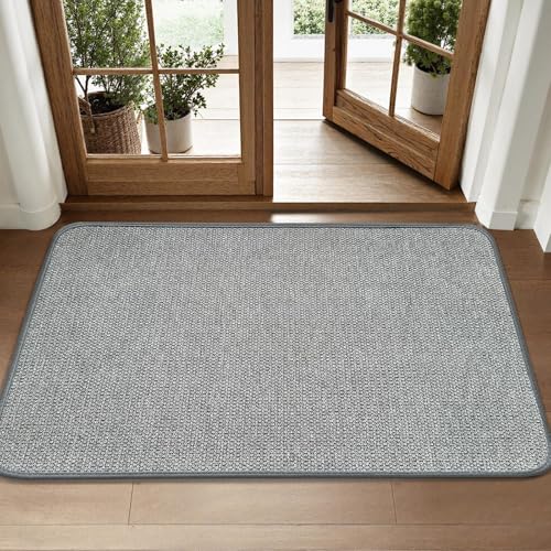 HDFK Dot Front Door Mat Grey 47x31inches Non-Slip Low-Profile Indoor - color: Solid Gray, size: 47"x31"