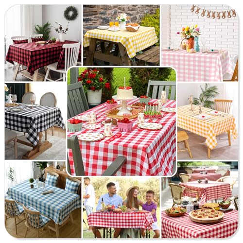 Mulbozy 2 Pcs Green Gingham Tablecloth,Green Checkered Table Cloth 54x108in - color: Checkered-dark Green, size: 54" X 108" Rectangle