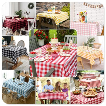Mulbozy 2 Pcs Green Gingham Tablecloth,Green Checkered Table Cloth 54x108in - color: Checkered-dark Green, size: 54" X 108" Rectangle