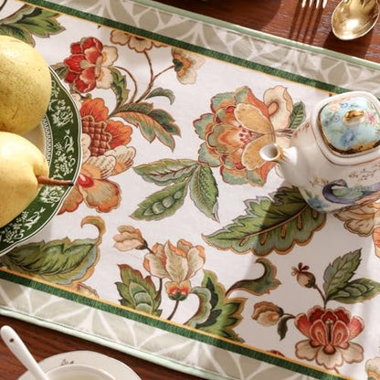Patdrea Designer Elegant French Velvet Table Runner,12"X102"-Santiago A - color: Santiago a Velvet, size: 12"*102"