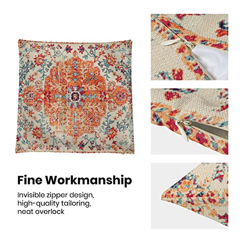 Burnt Orange Blue Carpet Boho Pillow Covers 18x18 Set of 2 - color: Boho-10, size: 18" x 18" (Pack of 2)