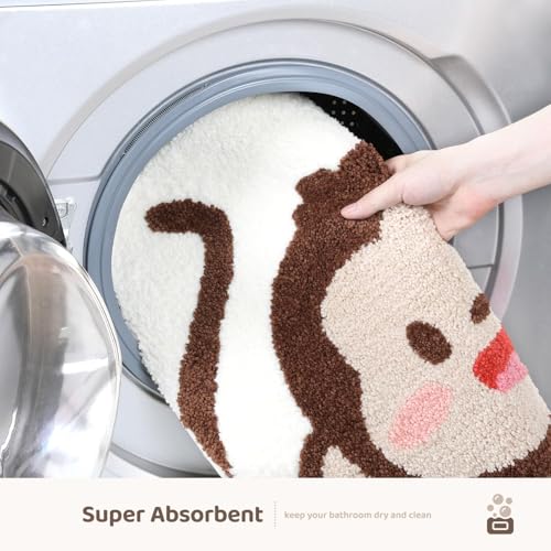 Molesun Monkey Bath Mat 20x31, Soft Absorbent Microfiber Bath Rugs - color: Monkey, size: 20" x 31"