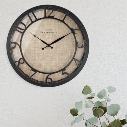Presentime 13" Farmhouse Series Wall Clock - color: Oil Rubbed Antique Bronze, size: 13 inch