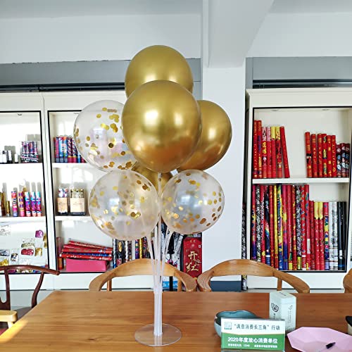 ZJDHPTY Gold Birthday Decorations, 4 Set Balloon Stand with Gold Balloons - color: Gold 4