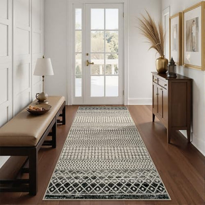 2x5 Black Runner Rug Non Slip Washable Entryway Rugs Indoor - color: Black, size: 2' x 5' (Runner)