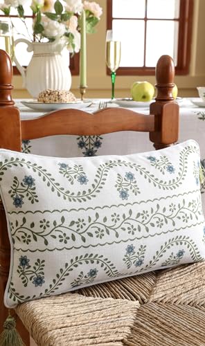 ISAENNE Designer Printed Rectangle Throw Pillow Cover,Set of 2,20"x12" - color: Mosella D, size: 20" x 12" (Pack of 2)