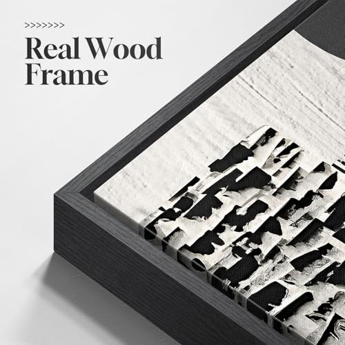 Large Framed Black and White Abstract Wall Art for Living Room, Set of 3 - color: Geometric - A, size: 24" W x 36" H x 3Pcs