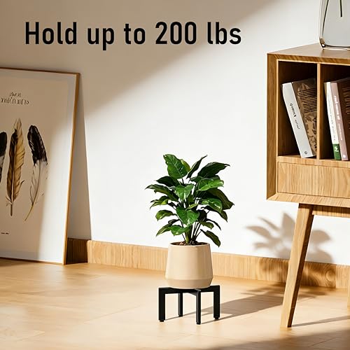 Metal Plant Stand Indoor Outdoor With Adjustable Feet, Black - size: 1 Pack - Small