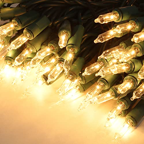 3 Sets Christmas Lights, 150 Count 33 FT Each Mini String Lights, Clear Green Wire Fairy Light, 120V UL Certified Connectable Xmas Tree Light for Holiday Patio Party Outdoor Decoration, Warm White - color: Clear Warm White, size: 3 Pack