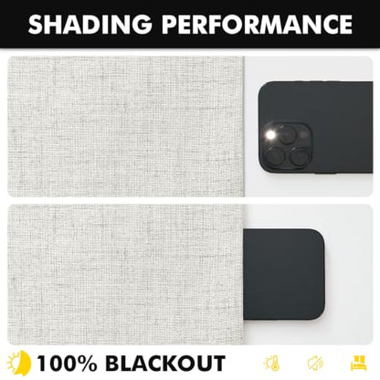 MIULEE 100% Blackout Linen Curtains 42 x 63 Inch Birch White 2 Panels - color: Birch White, size: 42"W x 63"L (Pack of 2)
