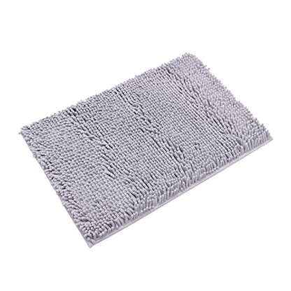 Non-Slip Bath Rug,Extra Soft Microfiber Bedroom Shag Carpet with Anti-Slip Backing,Water/Dust Absorbent Fast Dry Shower Mat,Sound Insulated Stairs Pad,Machine Washable (Grey,19 x 31 Inches) - color: Grey, size: 19"x31"