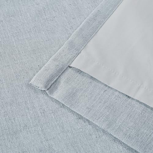 Vision Home Blue Gray Pinch Pleated Full Blackout Curtains Linen Blended Room Darkening Window Curtains 72 inch for Living Room Bedroom Thermal Insulated Pinch Pleat Drapes with Hooks 40" Wx72 Lx2 - color: Grayish Blue, size: 40"W x 72"L (Pack of 2)