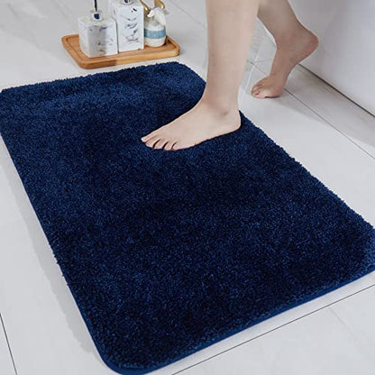 COSY HOMEER Extra Thick Bath Rugs for Bathroom Non Slip Bath Mat 24x36 Navy - color: Navy, size: 2' X 3' (Rectangular)