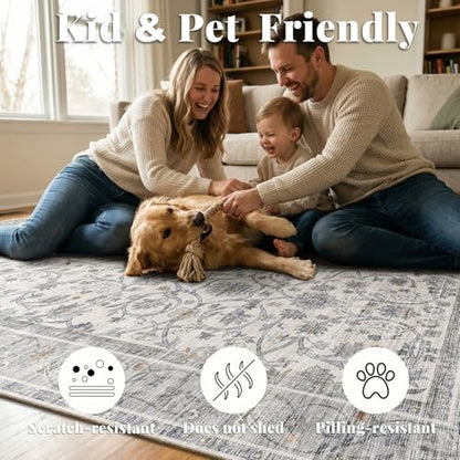 Machine Washable Hallway Runner Rug: 2'x6' Kitchen Rugs - color: Beige/Grey/Multi, size: 2' x 6' (Rectangular)