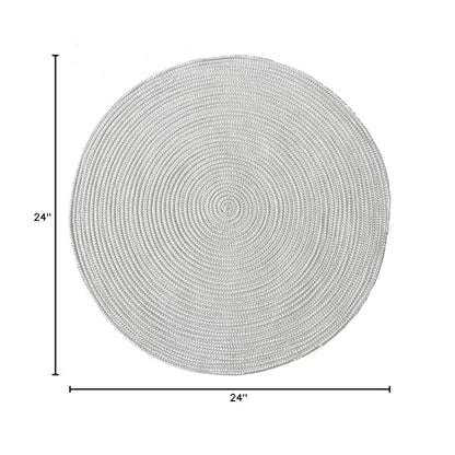 Hand Woven Round Area Rugs Living Room Bedroom Study Computer Chair Cushion Base Mat Round Carpet Lifts Basket Swivel Chair Pad Coffee Table Rug(2' Round, Gray) - color: Grey, size: 2' Round