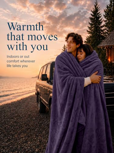 Utopia Bedding Ultra Soft Fleece Bed Blanket Throw Size Purple (50x60 Inch) - color: Purple, size: Throw (50x60 Inch)