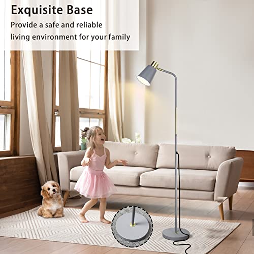 LALISU Floor Lamp Industrial Floor Lamps Reading Farmhouse Standing Lamp - color: Gray