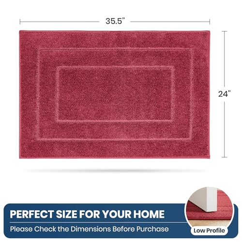 PURRUGS Kitchen Rug, Kitchen Mat, 24" x 35.5", Burgundy Red - color: Burgundy Red, size: 24" X 35.5"