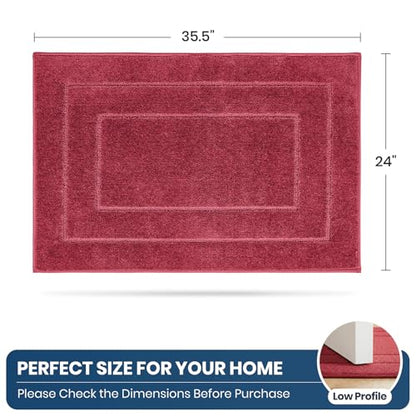PURRUGS Kitchen Rug, Kitchen Mat, 24" x 35.5", Burgundy Red - color: Burgundy Red, size: 24" X 35.5"