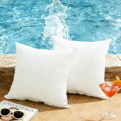 Oubonun Waterproof Outdoor Pillow Inserts 18 x 18 Set of 4, Square Pillows - size: 18 × 18(Pack of 4)