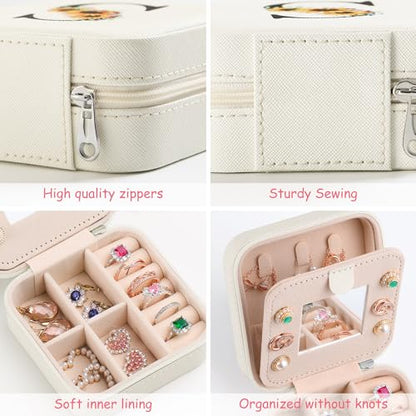 AYGXU Travel Jewelry Box for Women and Girls - Small Case With Initial A-Z - Teacher Gifts - color: white, size: Z