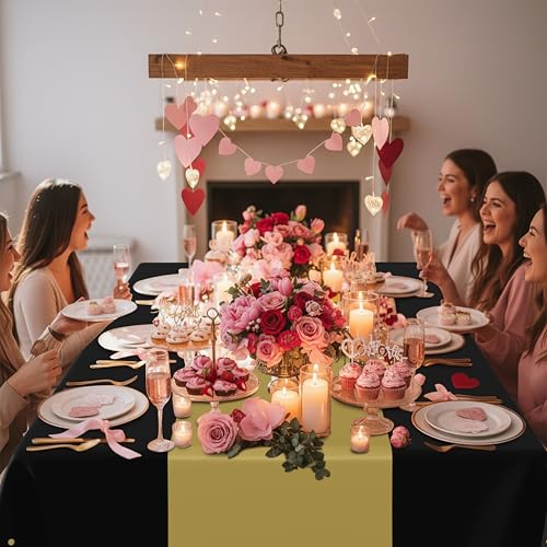 Smiry Disposable Rectangle Plastic 54 x 108 Inch Table Cloth 3 Pack - color: Black and Gold