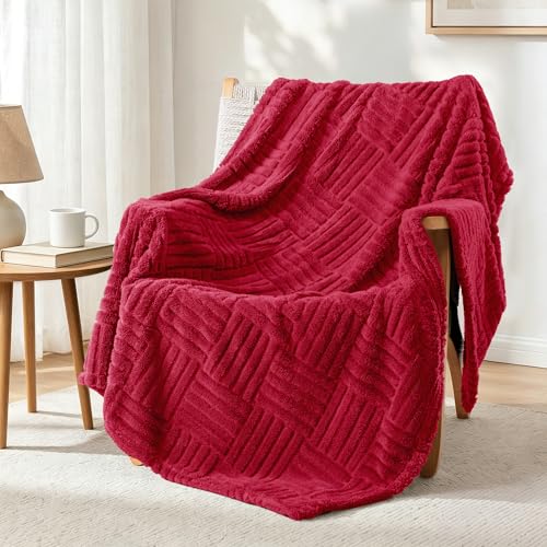 Whale Flotilla Lightweight Fleece Throw Blanket for Couch, Red - color: Red, size: Throw(50x60 Inch)