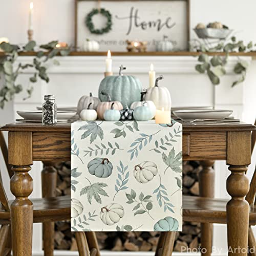 Artoid Mode 210 GSM Fall Table Runner Home Party Decor 13x90 Inch - color: Blue, size: 13" x 90", Table Runner