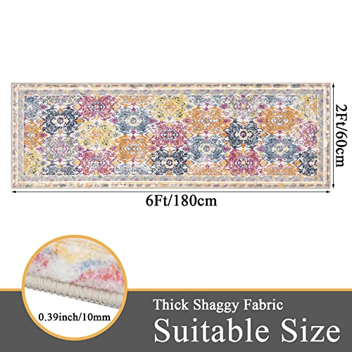 Vaukki Hallway Runner 2x6 ft, Colorful Vintage Shaggy Soft Kitchen Rug - color: Colorful, size: 2' x 6'(Runner)