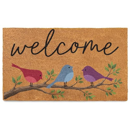 Welcome Coir 도어 매트 외부 및 실내 입구, 현관 야외 매트, 웰컴 홈 데코, 다채로운 야외 코이어 도어매트 현관 파티오 - 새 디자인, 라지 61 x 91.4cm(24 x 36인치) - color: 새 디자인, size: 2' x 3' (Rectangular)