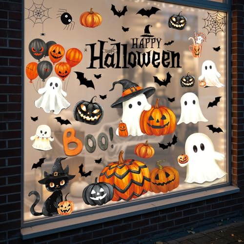 Halloween Window Clings Stickers Decor Fall Halloween Decorations Indoor - color: Halloween