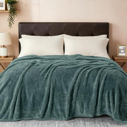 Exclusivo Mezcla Fuzzy Plush Fleece Bed Blanket Twin XL Size, Celadon - color: Celadon, size: 90x66 IN