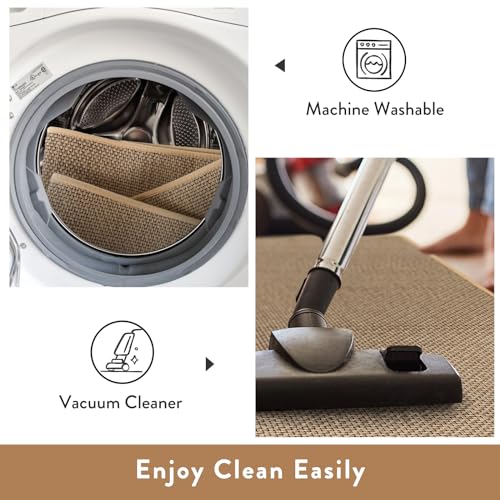 Lahome Farmhouse Kitchen Runner Rug, 2x5 Entryway Rugs Washable Non Slip - color: Beige/Khaki, size: 2' x 5'