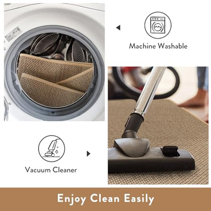 Lahome Farmhouse Kitchen Runner Rug, 2x5 Entryway Rugs Washable Non Slip - color: Beige/Khaki, size: 2' x 5'