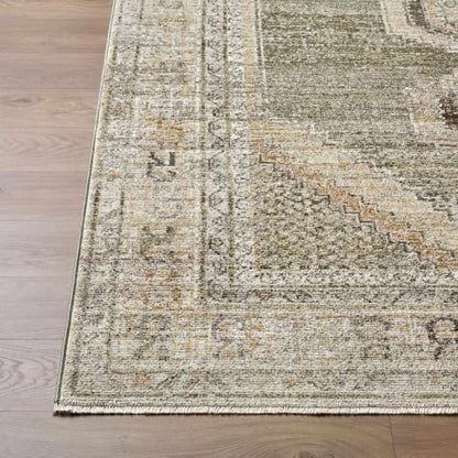 Hauteloom Yiwep Hallway, Kitchen Runner Rug - Bohemian Transitional - Taupe, Olive, Medium Brown - 2'6" x 7'3" - color: Taupe, Olive, Medium Brown / Elinor, size: 2'6" x 7'3" (Runner)