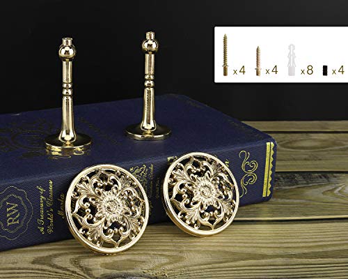 Lewondr Curtain Holdbacks, Set of 2, Gold - color: Gold