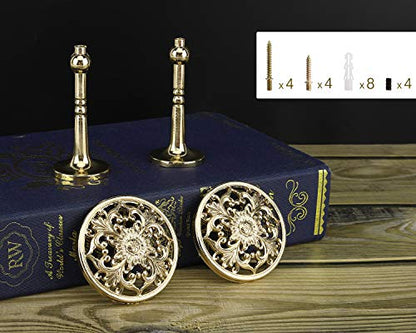 Lewondr Curtain Holdbacks, Set of 2, Gold - color: Gold